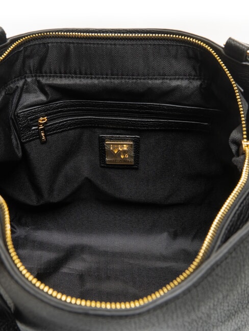 ROCKER Geantă de cumpărături cu cataramă și ținte BLACK - Genți femei