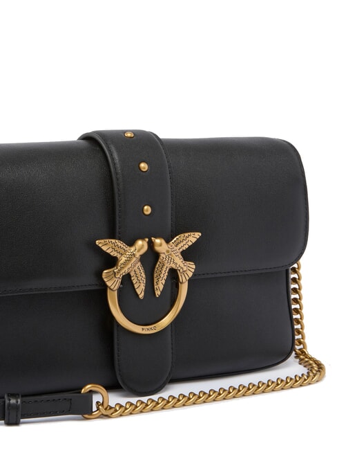 LOVE ONE Geantă de umăr din piele aur negru-vechi - Genți femei