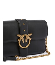 PINKO LOVE ONE Geantă de umăr din piele aur negru-vechi - Genți femei - 3