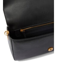 PINKO LOVE ONE Geantă de umăr din piele aur negru-vechi - Genți femei - 5