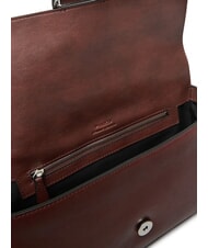 PINKO LOVE ONE Geantă de umăr din piele castaniu maro argintiu mat - Genți femei - 7