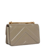 PINKO LOVE ONE MINI Geantă de umăr din piele nuc-aur antic - Genți femei - 2