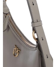 PINKO HALF MOON Geanta de umar din piele nuc-aur antic - Genți femei - 3