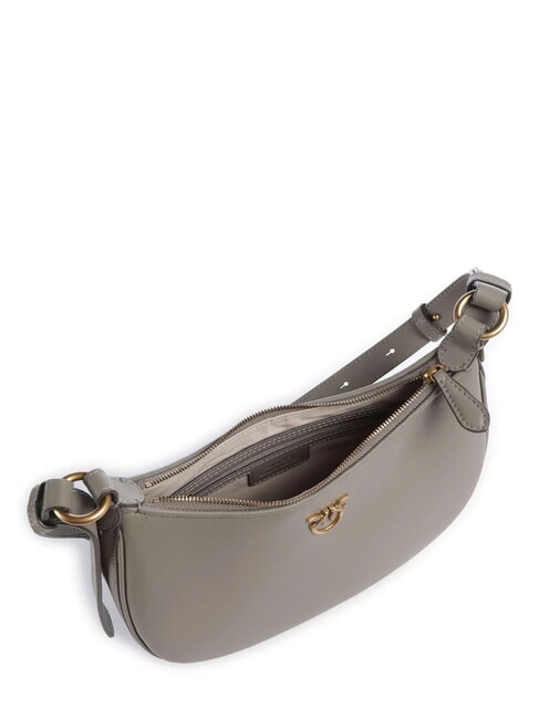 HALF MOON Geanta de umar din piele nuc-aur antic - Genți femei