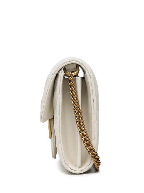 LOVE ONE Ambreiaj chevron din piele mătase alb-aur antic - Genți femei