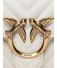 PINKO LOVE ONE Ambreiaj chevron din piele mătase alb-aur antic - Genți femei - 4