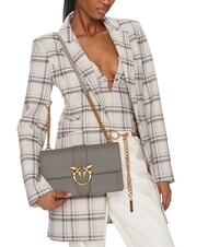 PINKO CLASSIC LOVE BAG O singură geantă nuc-aur antic - Genți femei - 5