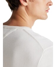 TOMMY HILFIGER TH Pulover cu guler rotund și micro-logo petală de fildeș - Pulovere pentru bărbați - 3