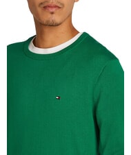 TOMMY HILFIGER TH Pulover cu guler rotund și micro-logo verde nou - Pulovere pentru bărbați - 3