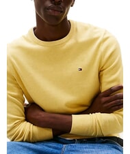 TOMMY HILFIGER TH Pulover cu guler rotund și micro-logo citronelă heather - Pulovere pentru bărbați - 3
