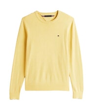TOMMY HILFIGER TH Pulover cu guler rotund și micro-logo citronelă heather - Pulovere pentru bărbați - 4