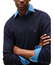 TOMMY HILFIGER TH Pulover din bumbac cu guler rotund cerul deșertului - Pulovere pentru bărbați - 2