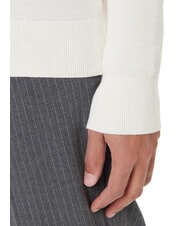 TOMMY HILFIGER TH Pulover cu guler rotund și imprimeu fagure petală de fildeș - Pulovere pentru bărbați - 4