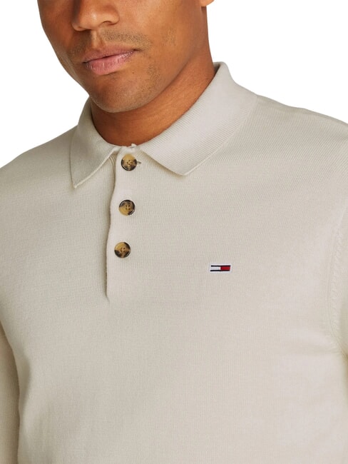 TH JEANS Pulover cu guler și nasturi h&acirc;rtie de ziar - Pulovere pentru bărbați