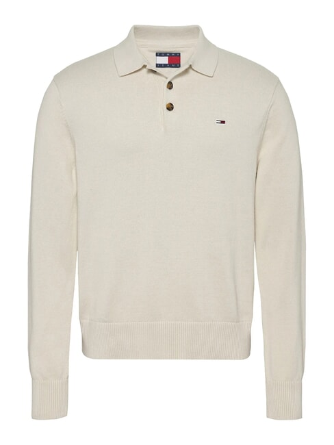 TH JEANS Pulover cu guler și nasturi h&acirc;rtie de ziar - Pulovere pentru bărbați