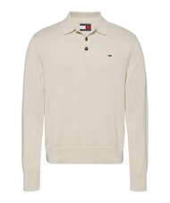 TOMMY HILFIGER TH JEANS Pulover cu guler și nasturi h&acirc;rtie de ziar - Pulovere pentru bărbați - 4