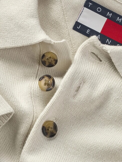 TH JEANS Pulover cu guler și nasturi h&acirc;rtie de ziar - Pulovere pentru bărbați