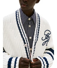 TOMMY HILFIGER TH Cardigan din bumbac cu nasturi ecru - Pulovere pentru bărbați - 3