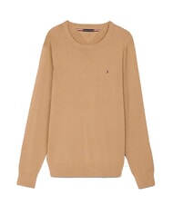 TOMMY HILFIGER TH Pulover cu guler rotund și micro-logo p&acirc;nză de safari - Pulovere pentru bărbați - 4