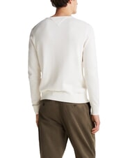 TOMMY HILFIGER TH Pulover cu guler rotund și micro-logo petală de fildeș - Pulovere pentru bărbați - 2