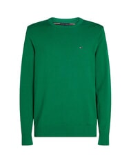 TOMMY HILFIGER TH Pulover cu guler rotund și micro-logo verde nou - Pulovere pentru bărbați - 4