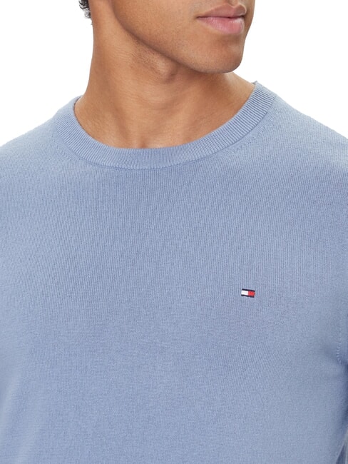 TH Pulover cu guler rotund și micro-logo vase albastre heather - Pulovere pentru bărbați