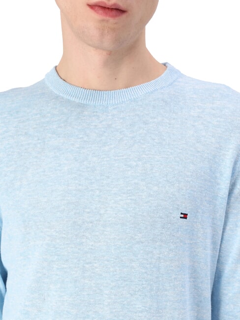 TH Pulover cu guler rotund din amestec de in autenticstretch - Pulovere pentru bărbați