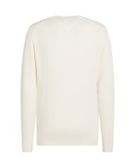 TOMMY HILFIGER TH Pulover din bumbac cu guler rotund petală de fildeș - Pulovere pentru bărbați - 2