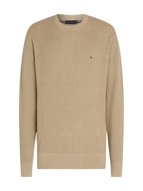 TH Pulover din bumbac cu guler rotund albastru deschis - Pulovere pentru bărbați