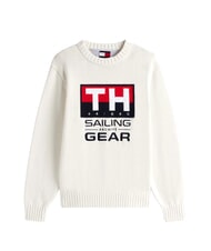 TOMMY HILFIGER TH SAILING Pulover cu guler rotund fildeş - Pulovere pentru bărbați - 3