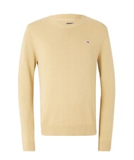TOMMY HILFIGER TH JEANS Pulover cu guler rotund din bumbac bronz relicvă - Pulovere pentru bărbați - 4
