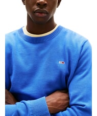 TOMMY HILFIGER TH JEANS Pulover cu guler rotund din bumbac vreme albastră - Pulovere pentru bărbați - 3