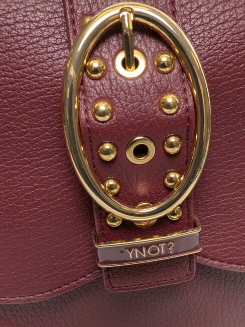 ROCKER Geantă de cumpărături cu cataramă și ținte vin - Genți femei