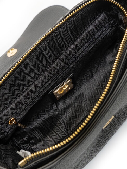 ROCKER Geantă de umăr cu cataramă și ținte BLACK - Genți femei