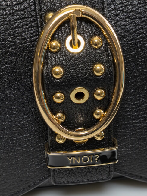 ROCKER Geantă de umăr cu cataramă BLACK - Genți femei