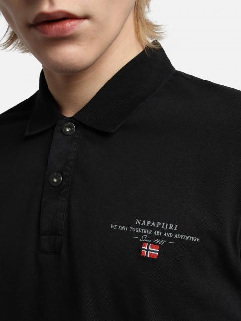 ELBAS JERSEY Tricou polo din bumbac Micrologist negru 041 - maiou Polo