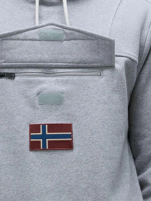 BURGEE Hanorac cu gluga melange gri mediu - hanorace