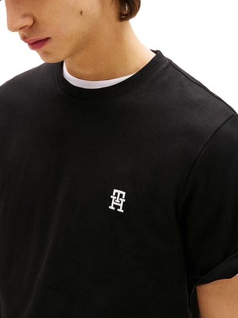 TH Tricou cu logo monogramă negru - tricou