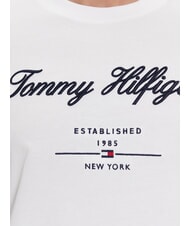 TOMMY HILFIGER TH Tricou cu m&acirc;necă scurtă și broderie alb - tricou - 3
