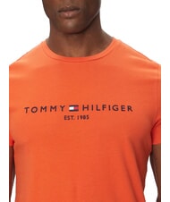 TOMMY HILFIGER TH Tricou cu m&acirc;necă scurtă și imprimeu cu logo portocaliu strălucitor - tricou - 3