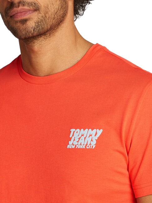 TH JEANS Tricou cu m&acirc;necă scurtă vermilion strălucitor - tricou