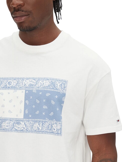 TH JEANS Tricou cu m&acirc;necă scurtă și imprimeu maxi ecru - tricou