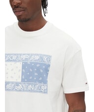 TOMMY HILFIGER TH JEANS Tricou cu m&acirc;necă scurtă și imprimeu maxi ecru - tricou - 3