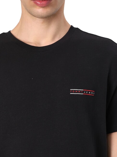 TH JEANS Tricou cu m&acirc;necă scurtă și imprimeu grafic negru - tricou