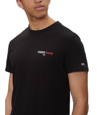 TOMMY HILFIGER TH JEANS Tricou cu m&acirc;necă scurtă și imprimeu negru - tricou - 3