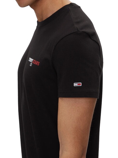 TH JEANS Tricou cu m&acirc;necă scurtă și imprimeu negru - tricou