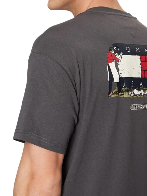 TH JEANS Tricou cu m&acirc;necă scurtă, croială lejeră negru spălat - tricou