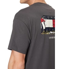 TOMMY HILFIGER TH JEANS Tricou cu m&acirc;necă scurtă, croială lejeră negru spălat - tricou - 4