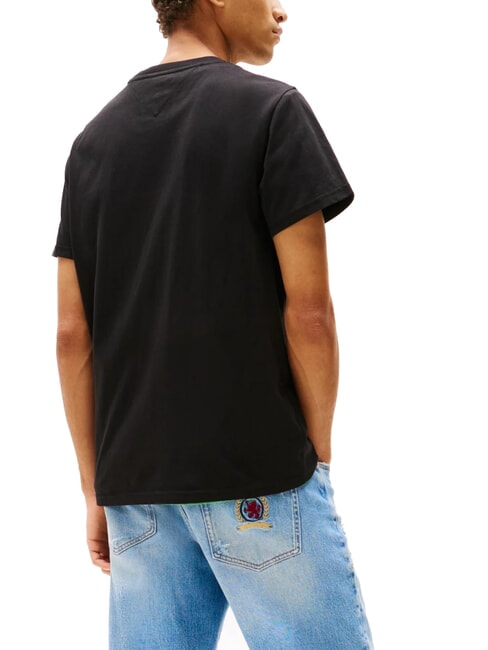 TH JEANS Tricou cu m&acirc;necă scurtă și imprimeu cu logo negru - tricou