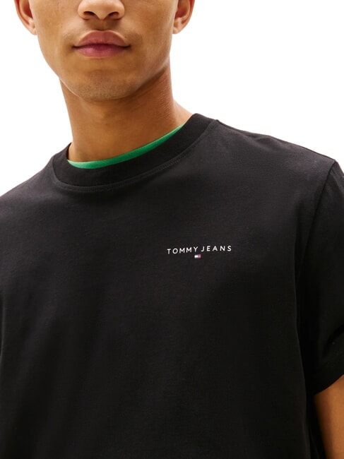 TH JEANS Tricou cu m&acirc;necă scurtă și imprimeu cu logo negru - tricou